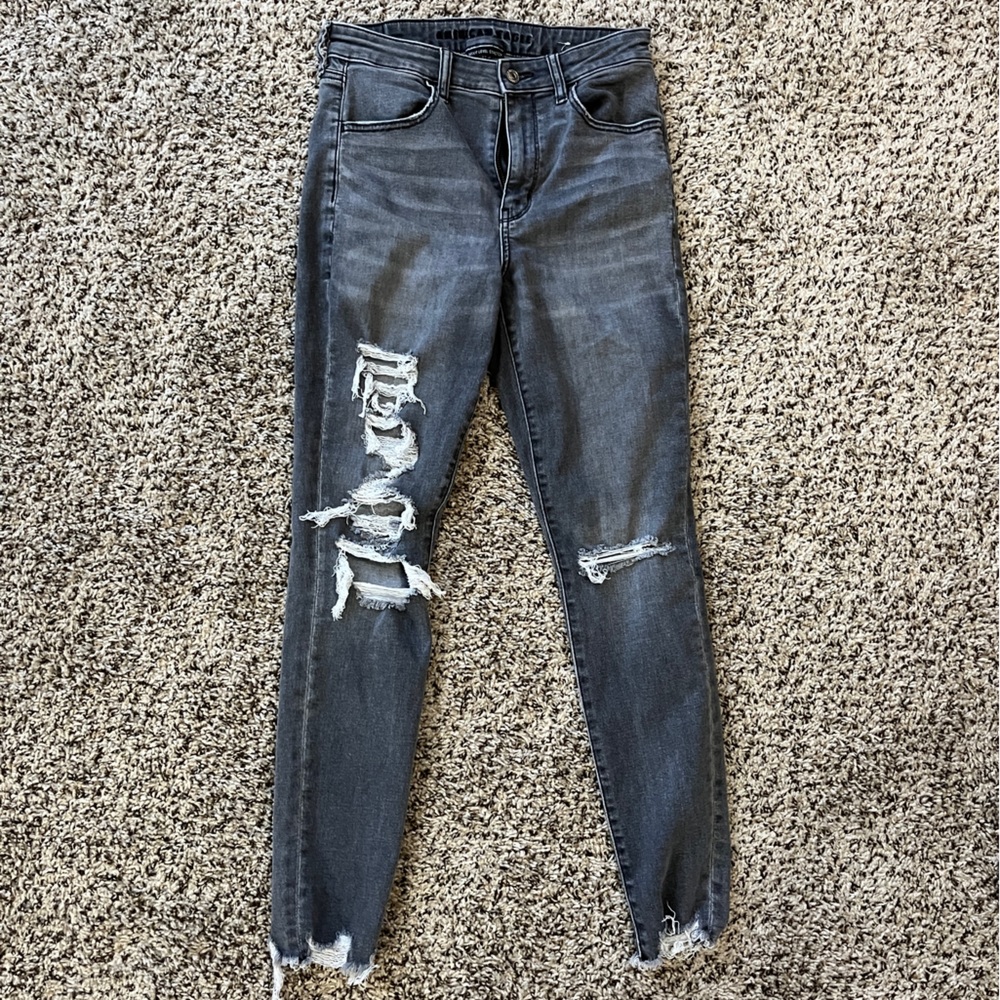American Eagle, grey jeans, size 8